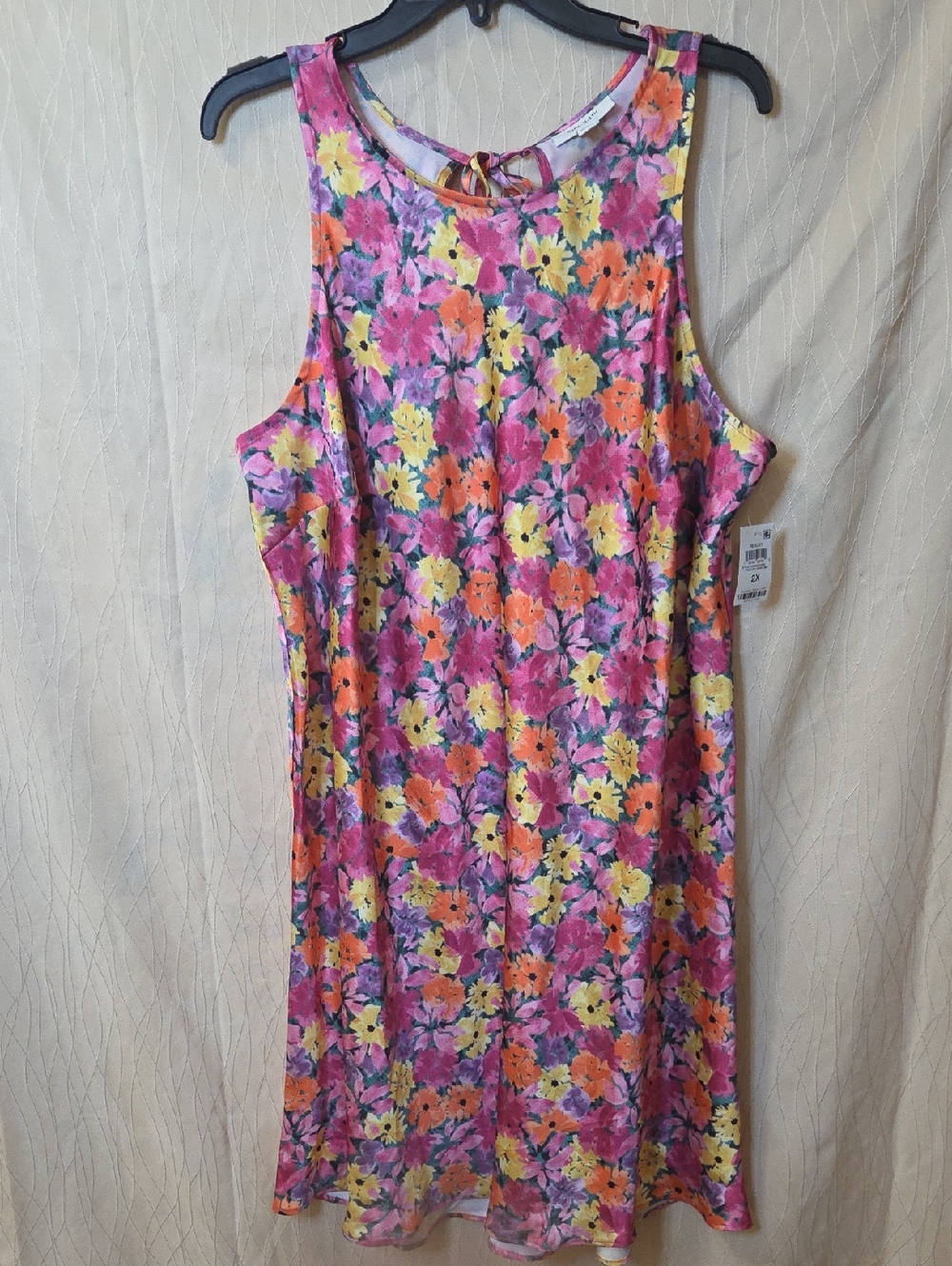 Floral Sleeveless Summer Dress in Fuchsia‎ Purple